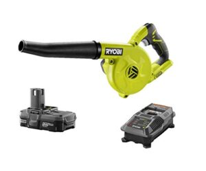 ryobi 18-volt one+ cordless compact workshop blower kit with battery & charger, (non-retail packaging)