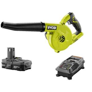 Ryobi 18-Volt ONE+ Cordless Compact Workshop Blower Kit with Battery & Charger, (Non-Retail Packaging)