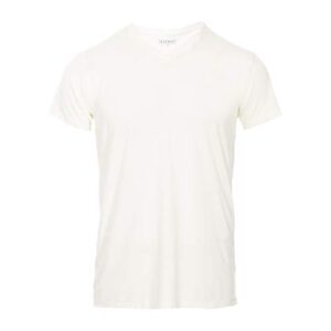 kickee menswear solid short sleeve v-neck tee (xs, natural)
