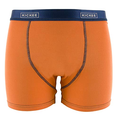 KicKee Menswear Solid Boxer Brief (3XL, Nectarine with Navy)