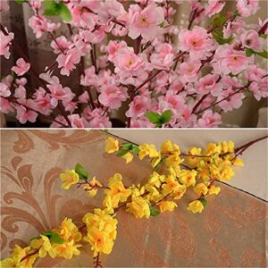 Firlar Artificial Cherry Blossom Branches, 10 Bunches Spring Peach Blossom Silk Flowers Fake Floral Arrangements for Home Wedding Decoration, 26