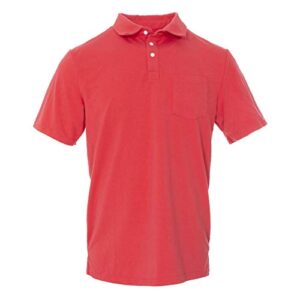 kickee menswear solid short sleeve performance jersey polo (m, red ginger)