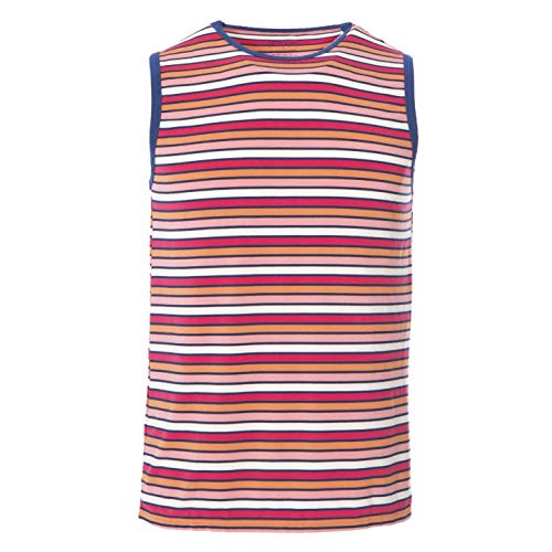 KicKee Menswear Print Tank (XL, Botany Red Ginger Stripe)