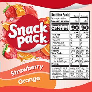 Snack Pack Juicy Gels Strawberry And Orange, 4 Cups of 3.25 Oz. each, Total 13 Ounce