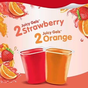 Snack Pack Juicy Gels Strawberry And Orange, 4 Cups of 3.25 Oz. each, Total 13 Ounce