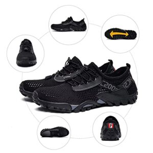 Men Water Shoes Quick Drying Women Water Hiking Swim Beach Shoes for Sailing Kayaking Surfing All Black