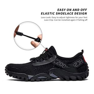 Men Water Shoes Quick Drying Women Water Hiking Swim Beach Shoes for Sailing Kayaking Surfing All Black