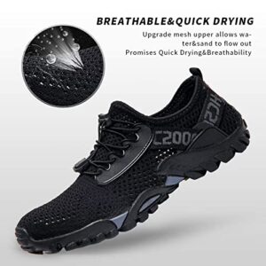 Men Water Shoes Quick Drying Women Water Hiking Swim Beach Shoes for Sailing Kayaking Surfing All Black