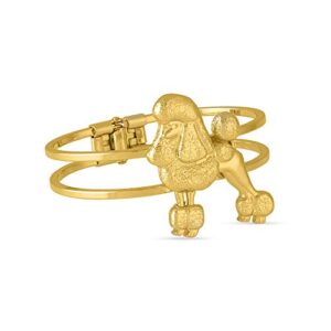 divine nine depot elegant poodle gold tone hinge bangle bracelet (7.5 inches)