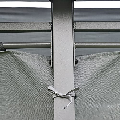 Outsunny 10' x 13' Patio Gazebo, Outdoor Gazebo Canopy Shelter with Curtains, Vented Roof, Steel Frame for Garden, Lawn, Backyard and Deck, Sage Gray