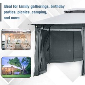 Outsunny 10' x 13' Patio Gazebo, Outdoor Gazebo Canopy Shelter with Curtains, Vented Roof, Steel Frame for Garden, Lawn, Backyard and Deck, Sage Gray