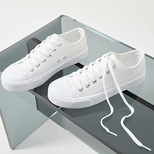 hash bubbie Womens White Sneakers White Shoes Tennis Shoes for Women Women's PU Leather Fashion Sneakers Low top Casual Shoes（PU White.US7）