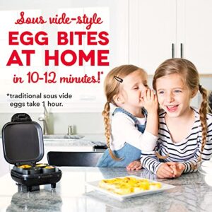 DASH Deluxe Sous Vide Style Egg Bite Maker with Silicone Molds for Breakfast Sandwiches, Healthy Snacks or Desserts, Keto & Paleo Friendly, (1 large, 4 mini) - Black