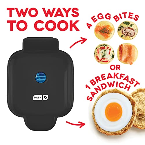 DASH Deluxe Sous Vide Style Egg Bite Maker with Silicone Molds for Breakfast Sandwiches, Healthy Snacks or Desserts, Keto & Paleo Friendly, (1 large, 4 mini) - Black