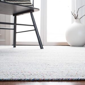 SAFAVIEH Cape Cod Collection Accent Rug - 4' x 6', Ivory & Green, Handmade Braided, Ideal for High Traffic Areas in Entryway, Living Room, Bedroom (CAP229A)