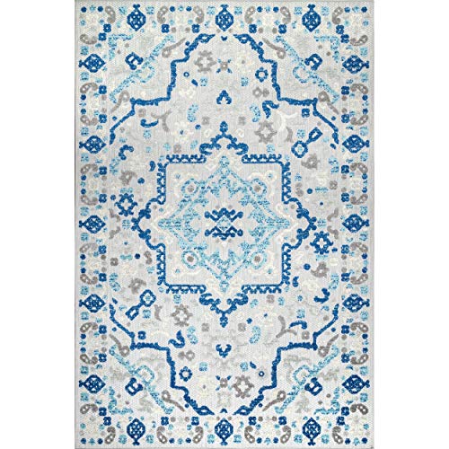 nuLOOM Indoor/Outdoor Contemporary Celestial Accent Rug, 3x5, Blue