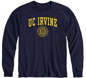 barnesmith uci uc irvine anteaters long sleeve adult unisex t-shirt, heritage, navy, medium