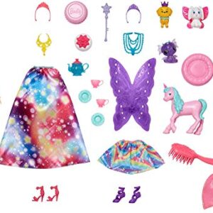 Barbie Dreamtopia Advent Calendar: Blonde Doll, 3 Fairytale Doll Fashions, 10 Accessories and 10 Storytelling Pieces Including 3 Pets, for 3 to 7 Years Old