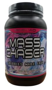 project ad mass chaser, mass gainer protein powder, gain strength & size quickly, mixes easily, tastes delicious, 500 calories & 25g protein (30 servings, vanilla swirl cake batter)