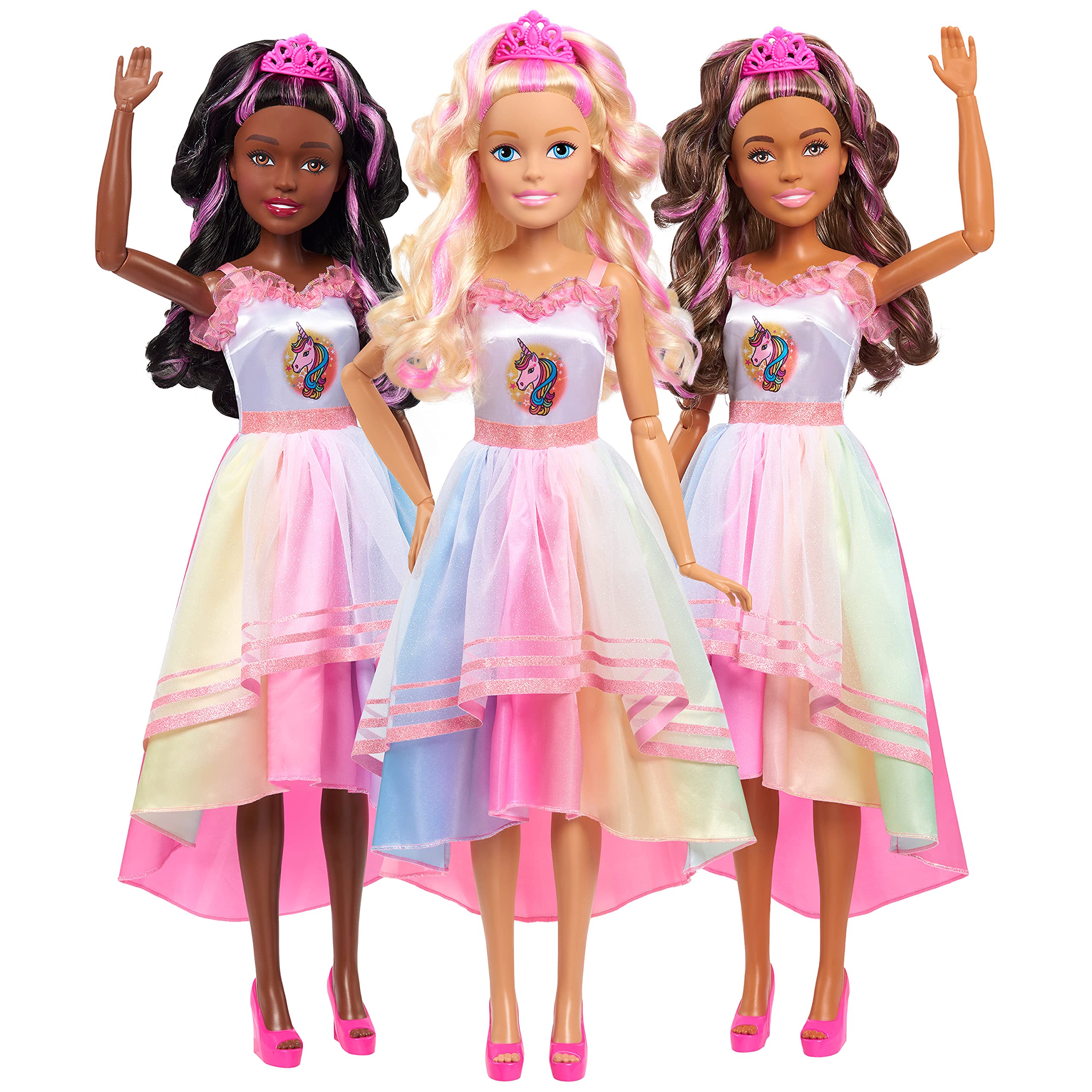 Just Play Barbie 28-inch Best Fashion Friend Unicorn Party Doll, Blonde Hair, Kids Toys for Ages 3 Up, Amazon Exclusive