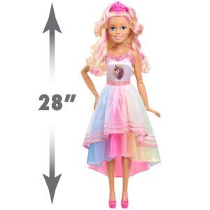 Just Play Barbie 28-inch Best Fashion Friend Unicorn Party Doll, Blonde Hair, Kids Toys for Ages 3 Up, Amazon Exclusive