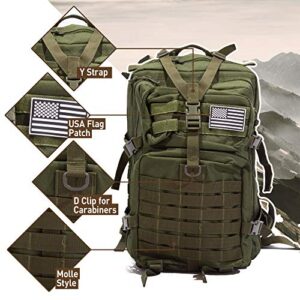 Bug Out Bag Backpack - 50L Tactical Backpack - Great for Survival Essentials (Green Camo)