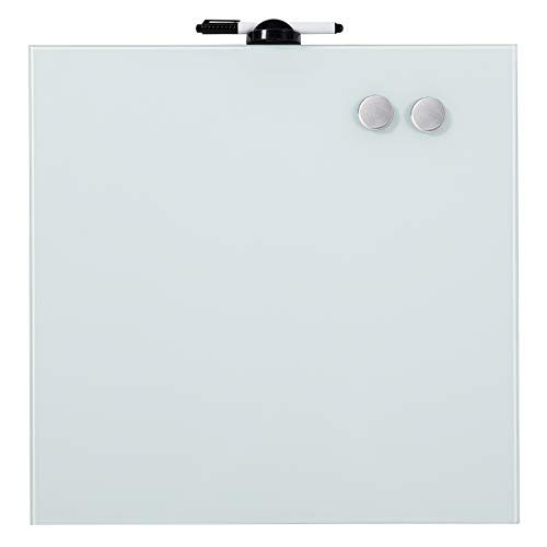 BirdRock Home 2 Pack Magnetic Glass Dry Erase Board for Wall – Glass Whiteboard for Offices, Meeting Rooms, Classrooms or Homes – 2 Dry Erase Markers - 4 Magnets – 2 Marker Holders - White