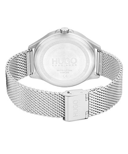 HUGO #Smash Men's Quartz Stainless Steel and Bracelet Watch, Color: Silver (Model: 1530135)