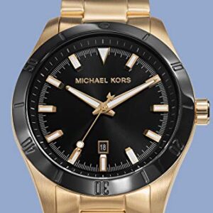 Michael Kors Men's Layton Quartz Watch with Stainless Steel Strap, Gold, 22 (Model: MK8816)