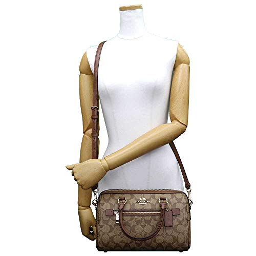 COACH Rowan Satchel In Signature Canvas (IM/Khaki Saddle)