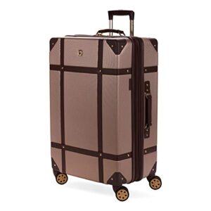swissgear 7739 hardside luggage trunk with spinner wheels, blush, checked-large 26-inch