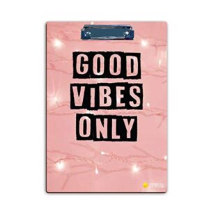 100yellow good vibes only exam exam board,clipboard writing examination pad (wooden, 14 x 10 inch)