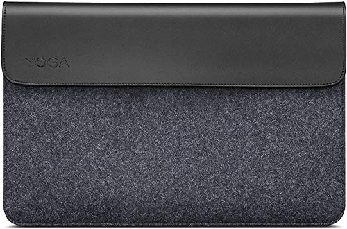 Lenovo Yoga Laptop Sleeve for 15-Inch Computer, Leather and Wool Felt, Magnetic Closure, Accessory Pocket, GX40X02934, Black