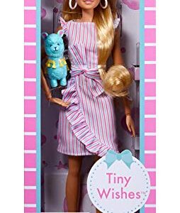 Barbie Tiny Wishes Doll (11.5-inch Blonde) Collectible Doll in Wrap Dress and Accessories