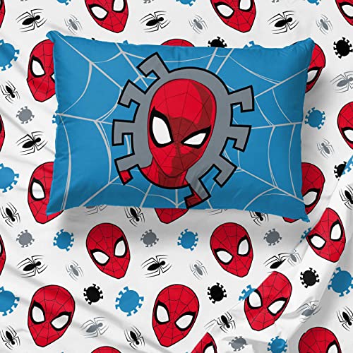 Jay Franco Marvel Spiderman Spidey Faces 4 Piece Twin Bed Set - Includes Reversible Comforter & Sheet Set Bedding - Super Soft Fade Resistant Microfiber - (Official Marvel Product)