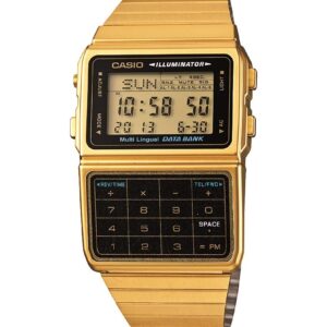 Casio #DBC611G-1D Men's Gold Tone 25 Memory Calculator Databank Watch