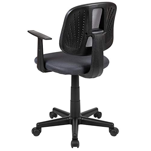 Flash Furniture Flash Fundamentals Mid-Back Gray Mesh Swivel Task Office Chair with Pivot Back and Arms