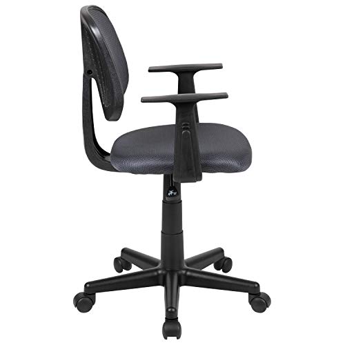 Flash Furniture Flash Fundamentals Mid-Back Gray Mesh Swivel Task Office Chair with Pivot Back and Arms