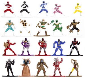 jada toys power rangers 1.65" die-cast metal collectible figures 20-pack, toys for kids and adults, silver