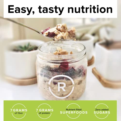 Real Made Organic Overnight Oats Apple Coconut, 5 Meals 2.12oz Packets, No Sugar Added, Certified Organic Non - GMO, Vegan, Gluten Free Ingredients, Great Source of Protein and Fiber