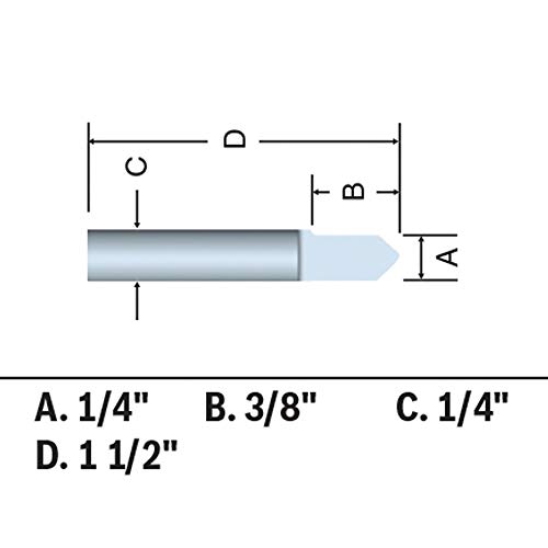 BOSCH 85284MC 1/4 In. x 1/4 In. Solid Carbide V-Groove Router Bit