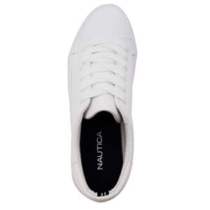 Nautica Women Lace-Up Fashion Sneaker Casual Tennis Shoes-Aelisa-White Size-7.5