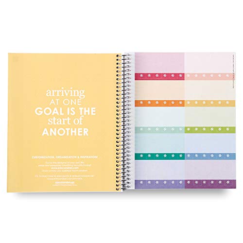 Erin Condren 8.5" x 11" Spiral Bound Productivity Notebook - Watercolor Blooms. 160 Lined Page & To Do List Organizer Notebook. 80Lb Thick Mohawk Paper. Stickers Included