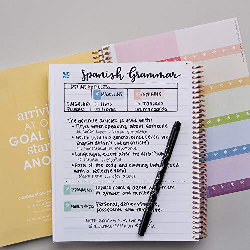 Erin Condren 8.5" x 11" Spiral Bound Productivity Notebook - Watercolor Blooms. 160 Lined Page & To Do List Organizer Notebook. 80Lb Thick Mohawk Paper. Stickers Included