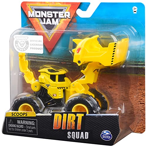Monster Jam 6055226 Official Dirt Squad Monster Truck with Moving Parts, 1:64 Scale Die-Cast Vehicle, Grey