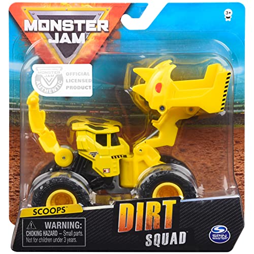 Monster Jam 6055226 Official Dirt Squad Monster Truck with Moving Parts, 1:64 Scale Die-Cast Vehicle, Grey