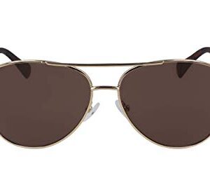 Calvin Klein Men's CK19316S Aviator Sunglasses, Gold/Tortoise/Tortoise, 60 mm