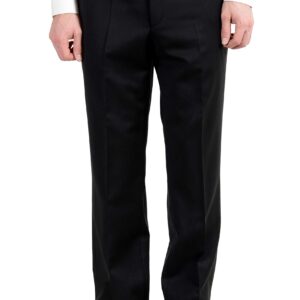 Hugo Boss "The King/Central_1" Men's 100% Wool Two Button Suit US 40L IT 50L Black