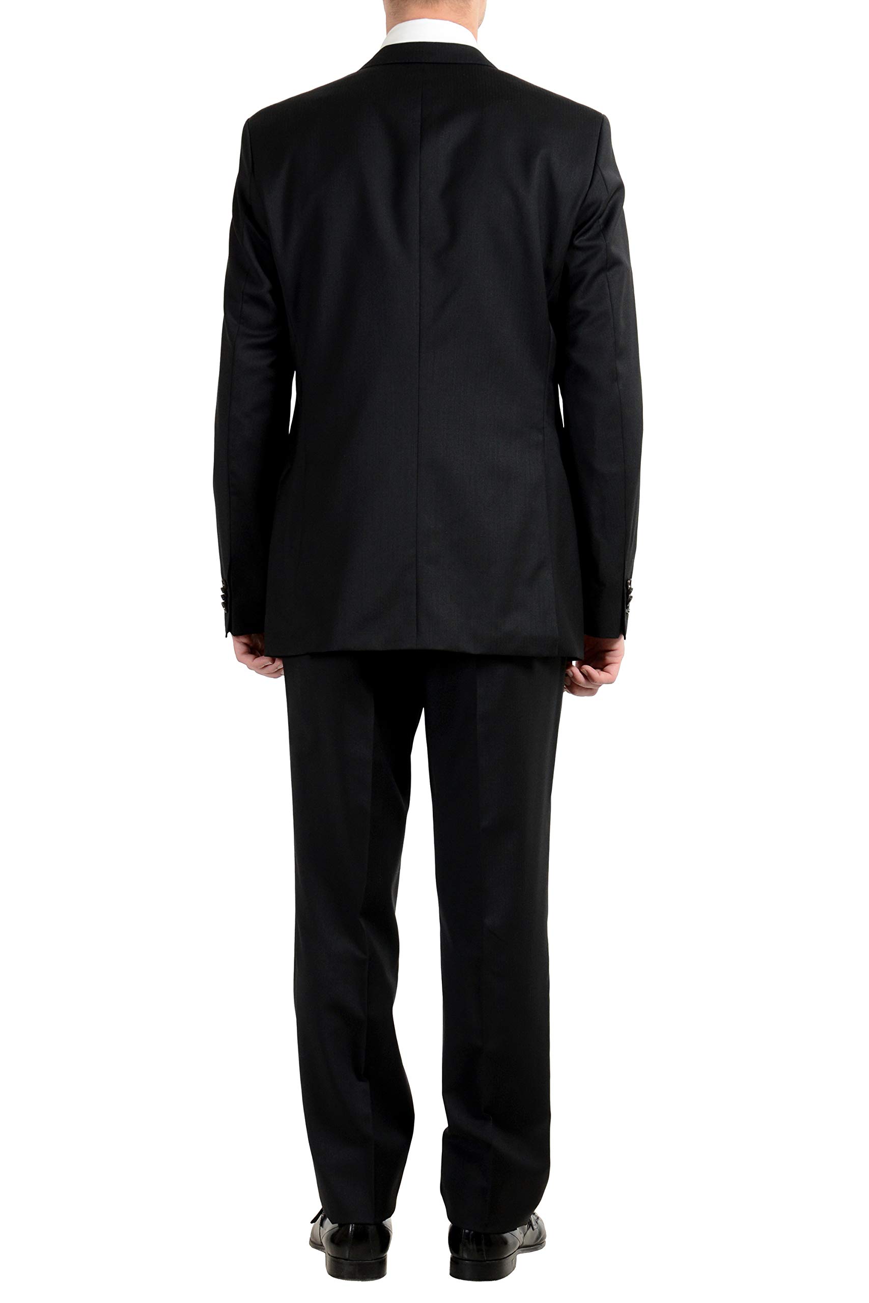 Hugo Boss "The King/Central_1" Men's 100% Wool Two Button Suit US 40L IT 50L Black