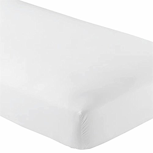 100% Cotton Knit Jersey Twin XL Fitted sheet with two free bonus pillow cases - White - Twin Extra Long, 15" Deep Pocket, 39" x 80" Great for Dorm, Hospital and Split King Beds (White, Twin XL)